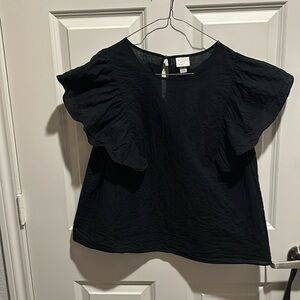 Black bell sleeve blouse